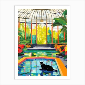 Kew Gardens United Kingdom, Cats Matisse Style 3 Art Print