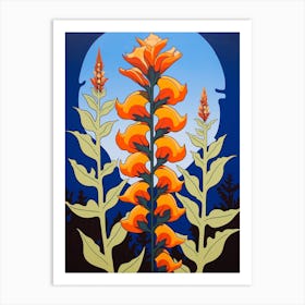 Flower Motif Painting Aconitum 2 Art Print