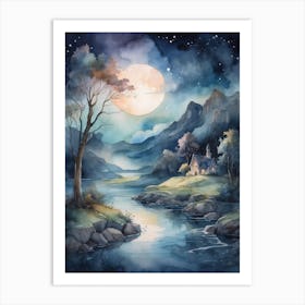 Night In The Mountains Art Print