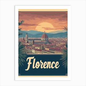 Aihrgdesign A Mid Century Modern Travel Poster For Florence Art Print