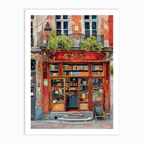 Brussels Book Nook Bookshop 2 Art Print