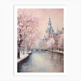 Dreamy Winter Painting Amsterdam Netherlands 4 Art Print