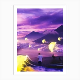 Jellyfish Mountain  Art Print