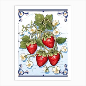 Strawberries Illustration 2 Art Print