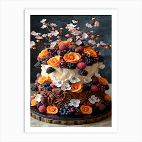 Cake Photorealistic With Decorations Art Print