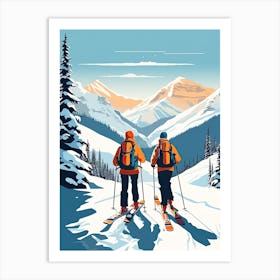 Banff Sunshine Village   Alberta Canada, Ski Resort Illustration 1 Art Print