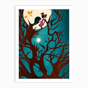 Girl In A Tree Art Print