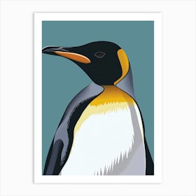 King Penguin Floreana Island Minimalist Illustration 3 Art Print