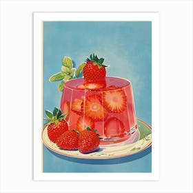 Strawberry Jelly Retro Cookbook Inspired 2 Art Print