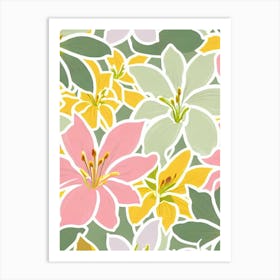 Lilies Pastel Floral 3 Flower Art Print
