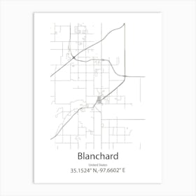 Blanchard,United States Minimalist Map Art Print