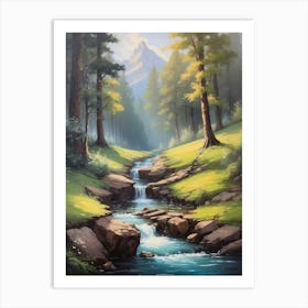 Stream In The Woods Art Print