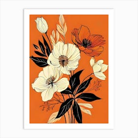 Orange Flowers 12 Art Print