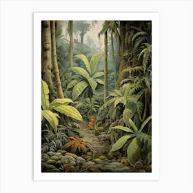 Vintage Jungle Botanical Illustration Banana Plant 2 Art Print