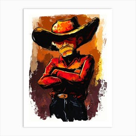 Cowboy Drawing Art Print