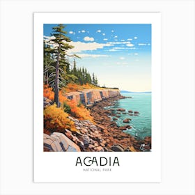 Acadia, National Park Maximalist Travel Poster Vibrant Colour Art Print