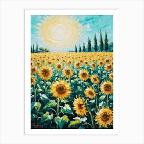 Sunflowers In The Field 1 Art Print