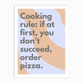Cooking Rules Wavy Kitchen Typography Art Print