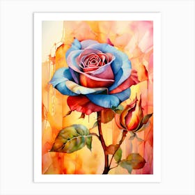 Blue Rose Painting Art Print