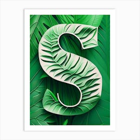S, Letter, Alphabet Jungle Leaf 2 Art Print
