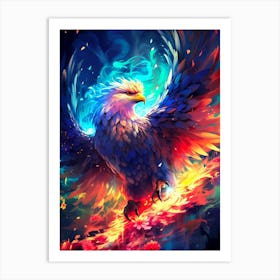 Eagle Color Lightning Art Print