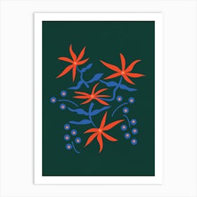 Abstract Retro Botanical Art Print