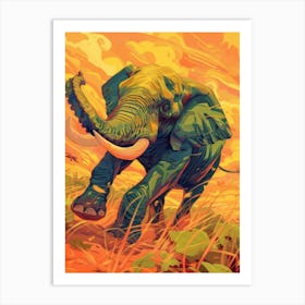 Elephant In The Grass 1 Art Print