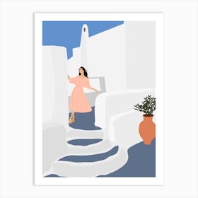 Santorini scenes Art Print