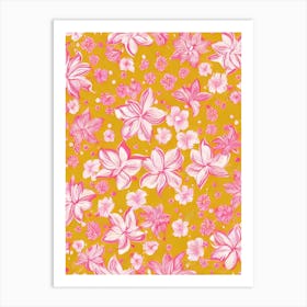 Lily Floral Print Retro Pattern 1 Flower Art Print
