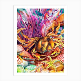 Just Keep Swimming Crab Art Print