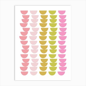 Pink And Lime Bowls Art Print