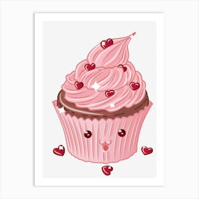 Valentine'S Day Cupcake Art Print