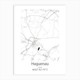 Haguenau,France Minimalist Map Art Print