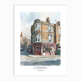 Camden London Borough   Street Watercolour 3 Poster Art Print