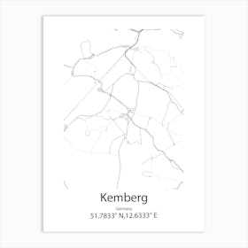 Kemberg,Germany Minimalist Map Art Print