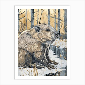 Beaver Precisionist Illustration 2 Art Print