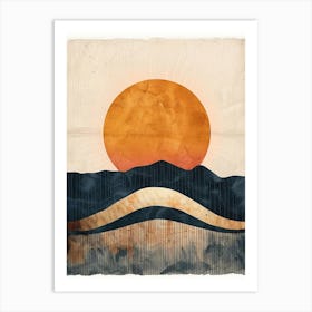 Sunset In The Mountains 25 Art Print