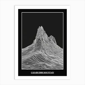 Cadair Idris Mountain Line Drawing 1 Poster Art Print