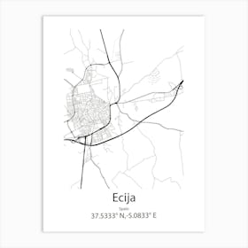 Ecija,Spain Minimalist Map Poster