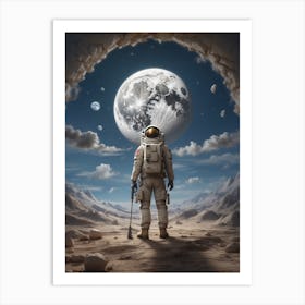 Astronaut In Space Art Print