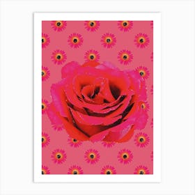 Pattern Flower Pink Bright Art Print