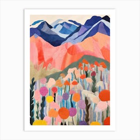Mount Washington United States 4 Colourful Mountain Illustration Art Print