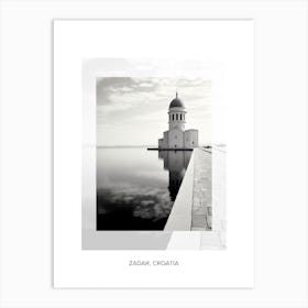 Poster Of Zadar, Croatia, Black And White Old Photo 4 Art Print