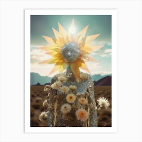 Sunflower Woman Art Print