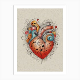 Heart Of Music 8 Art Print