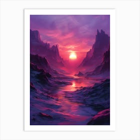 Sunset In The Mountains 15 Art Print