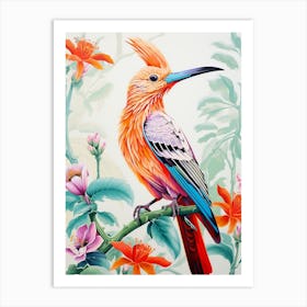 Colourful Bird Painting Hoopoe 4 Art Print