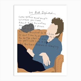 Bob Dylan Couch Lyrics Art Print