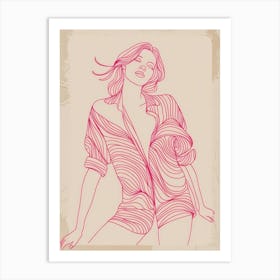 Woman In A Shirt 3 Art Print