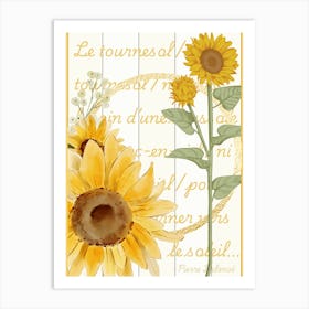 Affiche tournesol jaune Art Print